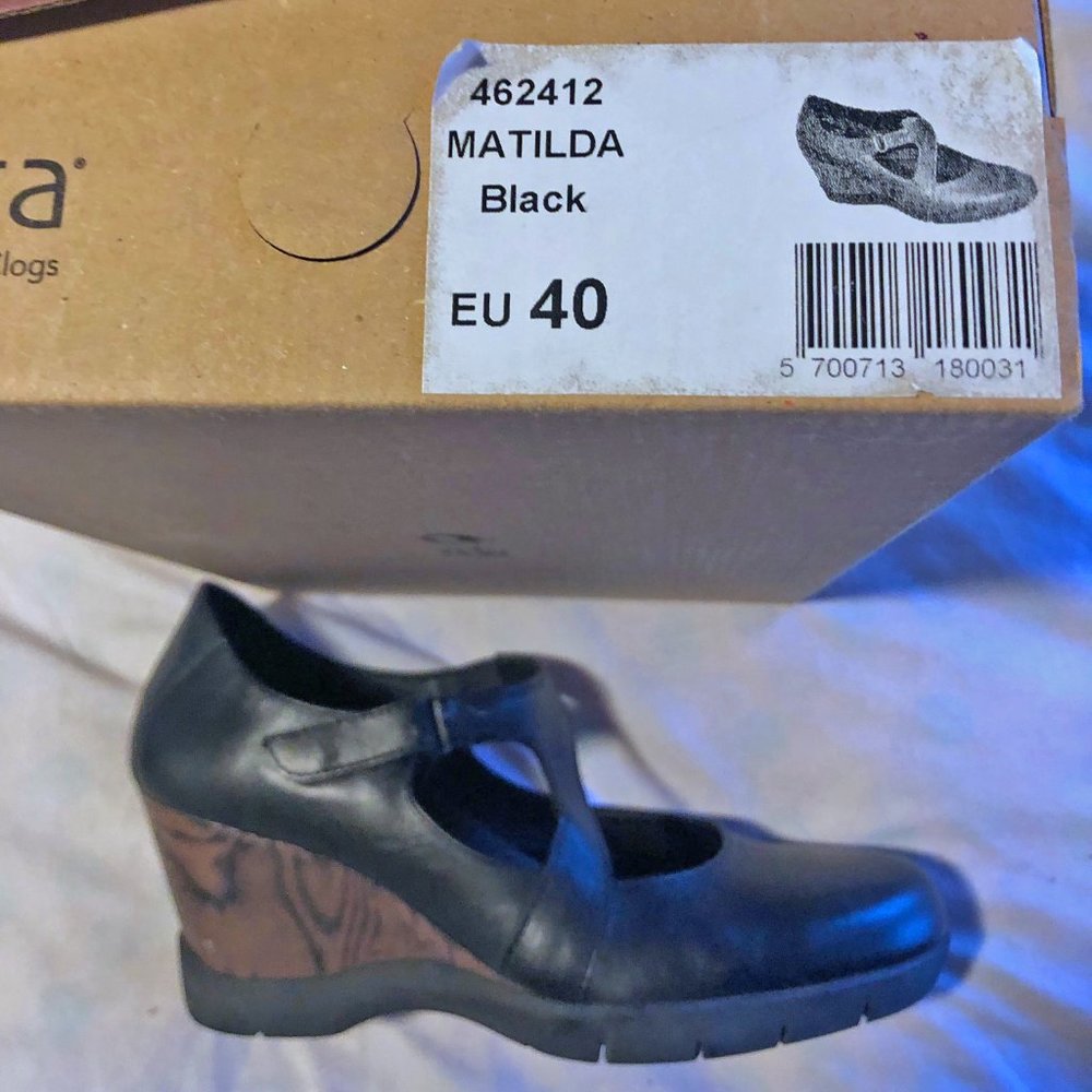 Sanita Black Matilda Wedge